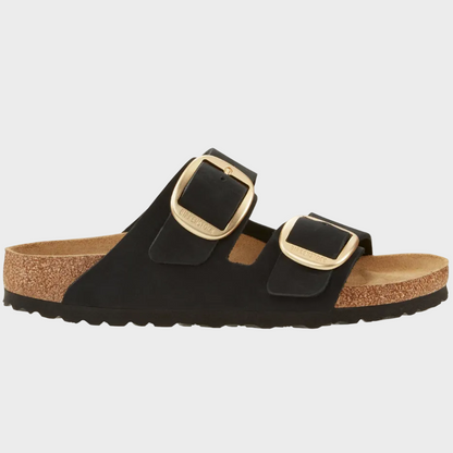 Birkenstock Arizona Big Buckle Black Nubuck Leather Sandal