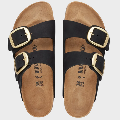 Birkenstock Arizona Big Buckle Black Nubuck Leather Sandal
