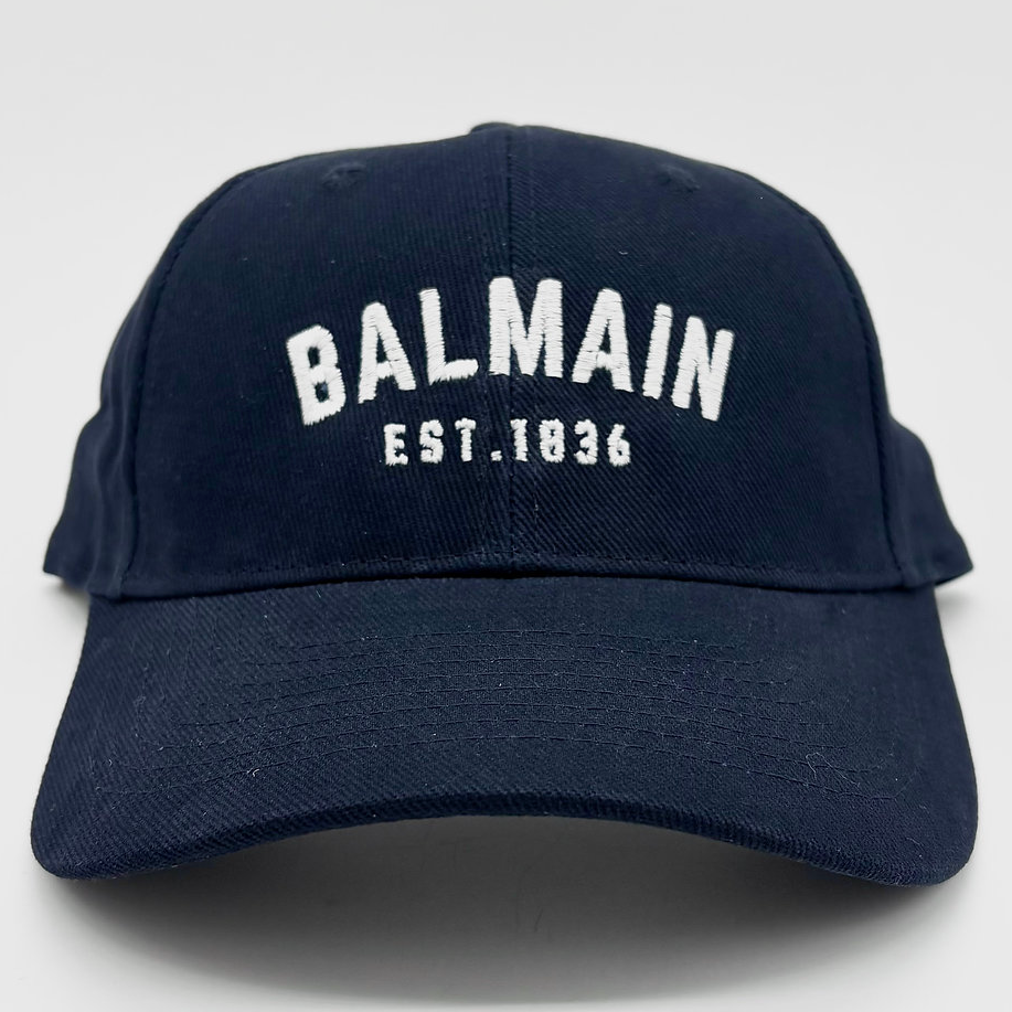 BALMAIN EST.1836 Navy Brushed Cotton Cap