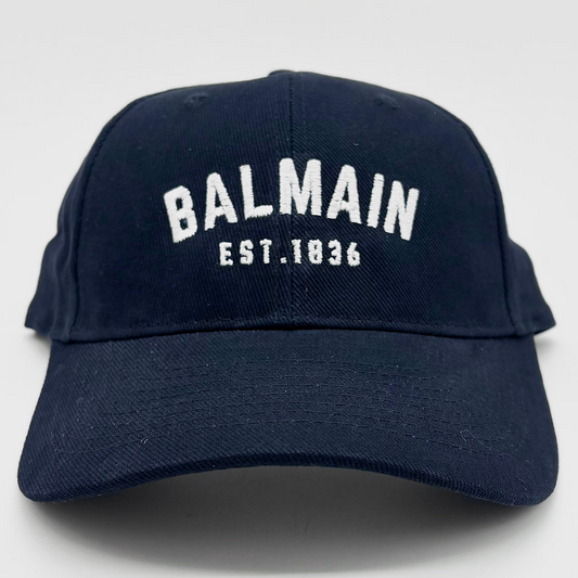 BALMAIN EST.1836 Navy Brushed Cotton Cap