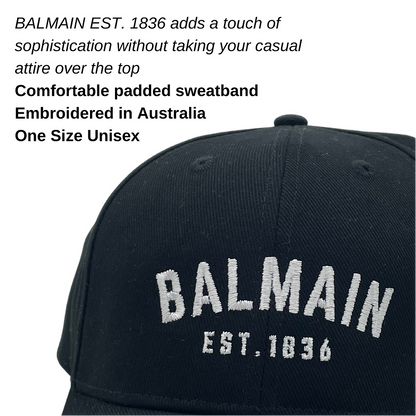 BALMAIN EST.1836 Navy Brushed Cotton Cap