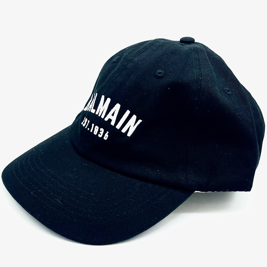 BALMAIN EST.1836 Navy Brushed Cotton Cap
