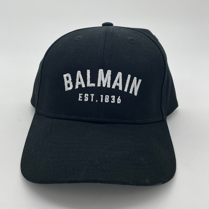 BALMAIN EST.1836 Black Brushed Cotton Cap