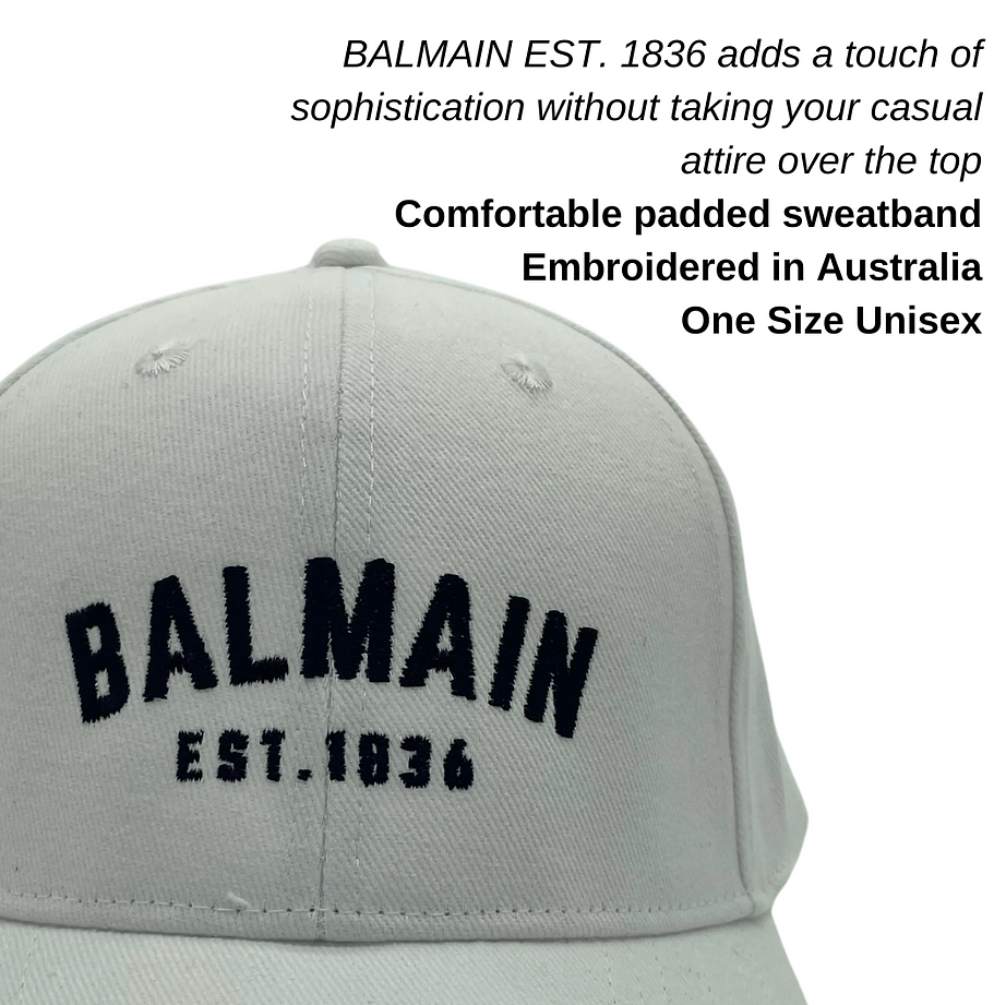 BALMAIN EST.1836 White Brushed Cotton Cap