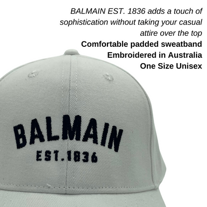 BALMAIN EST.1836 White Brushed Cotton Cap