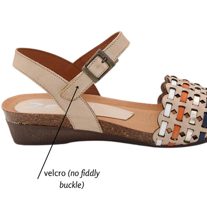 ZETA Odette Beige Multi Sandal