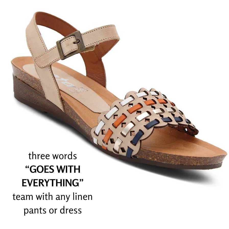 ZETA Odette Beige Multi Sandal