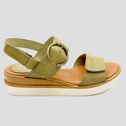 ZETA Dance Wasabi Green Leather Sandal