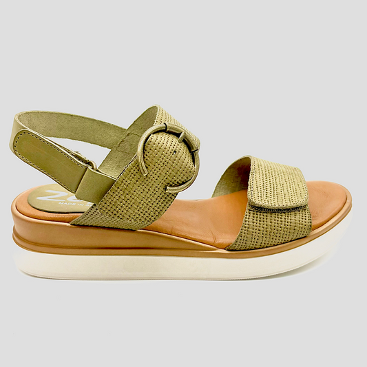 ZETA Dance Wasabi Green Leather Sandal