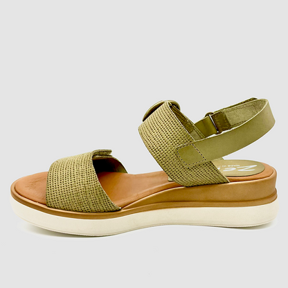 ZETA Dance Wasabi Green Leather Sandal