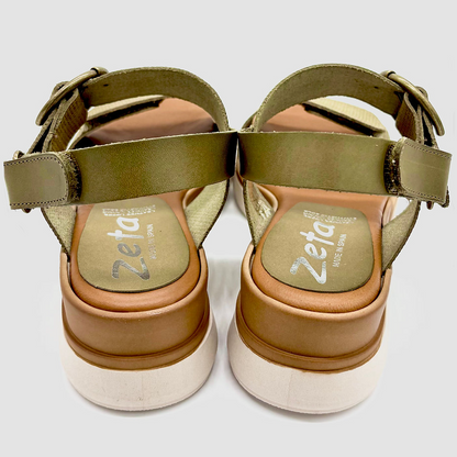 ZETA Dance Wasabi Green Leather Sandal