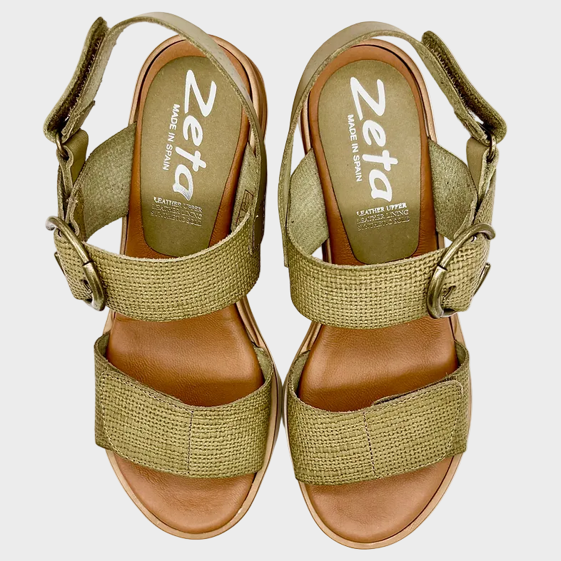 ZETA Dance Wasabi Green Leather Sandal