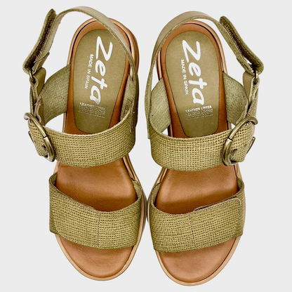 ZETA Dance Wasabi Green Leather Sandal