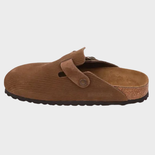 Birkenstock Boston Dark Tea Corduroy Suede Clog - Last Pair Size 37