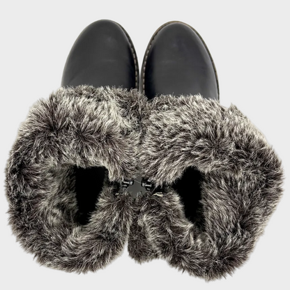 Zeta Malo Reversible Fur-Lined Black Leather Boot - Last Pair Size 37