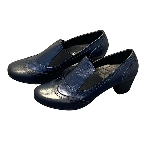 Thyme and Co Steph Navy Brogue Heel