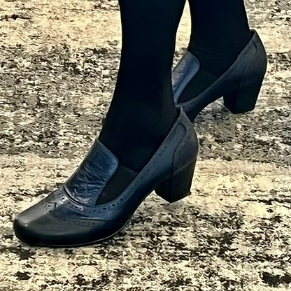 Thyme and Co Steph Navy Brogue Heel