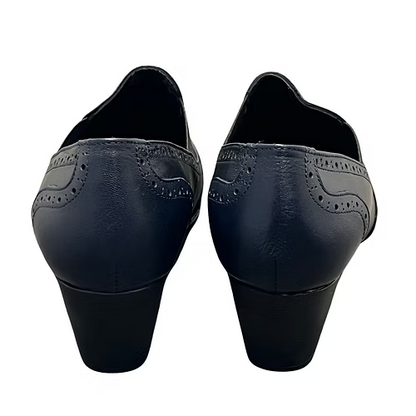 Thyme and Co Steph Navy Brogue Heel