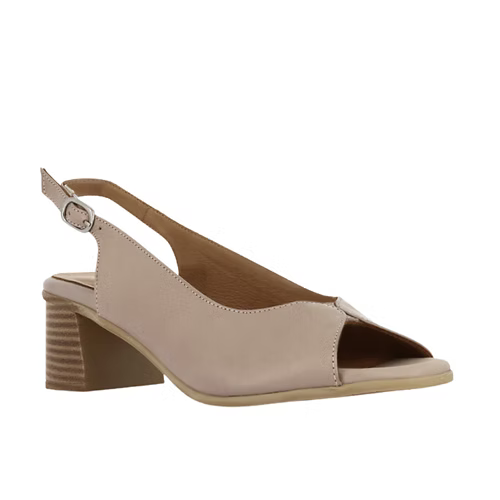 Thyme and Co Wafer Peep Toe Leather Slingback Heel