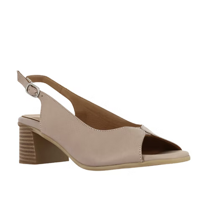 Thyme and Co Wafer Peep Toe Leather Slingback Heel