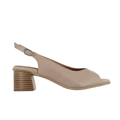 Thyme and Co Wafer Peep Toe Leather Slingback Heel