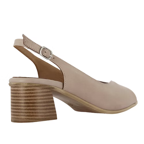 Thyme and Co Wafer Peep Toe Leather Slingback Heel