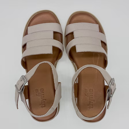 Thyme&Co. Ludo Taupe Leather Sandal