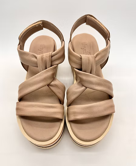 Thyme&Co. Nancy Nude Wedge Leather Sandal