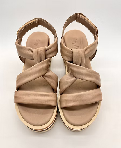 Thyme&Co. Nancy Nude Wedge Leather Sandal