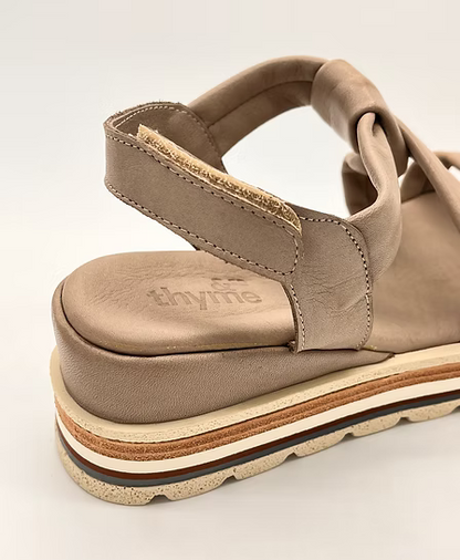 Thyme&Co. Nancy Nude Wedge Leather Sandal