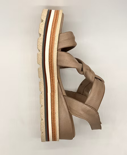 Thyme&Co. Nancy Nude Wedge Leather Sandal