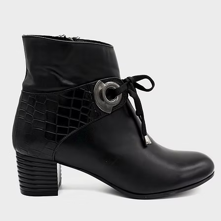 Thyme&Co. Black Ankle Block Heel Boot