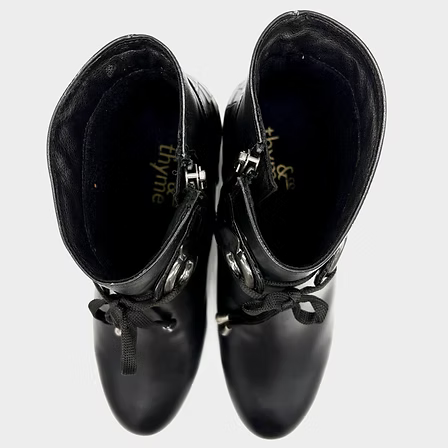 Thyme&Co. Black Ankle Block Heel Boot