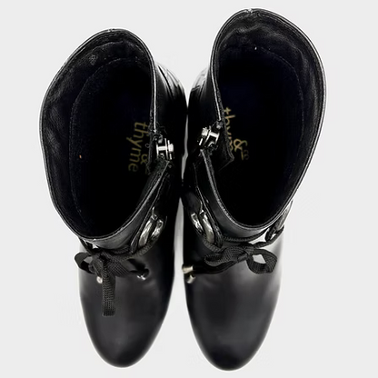Thyme&Co. Black Ankle Block Heel Boot
