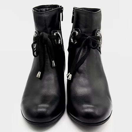 Thyme&Co. Black Ankle Block Heel Boot
