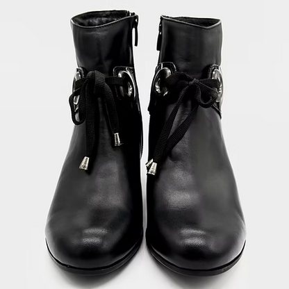Thyme&Co. Black Ankle Block Heel Boot