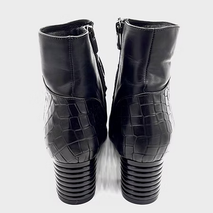 Thyme&Co. Black Ankle Block Heel Boot