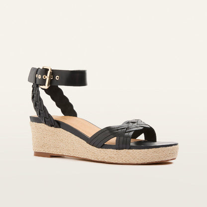 FRANKIE4 Upton Black Espadrille Wedge - Size 6/37