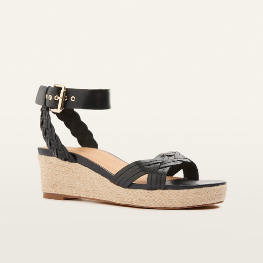 FRANKIE4 Upton Black Espadrille Wedge - Size 6/37