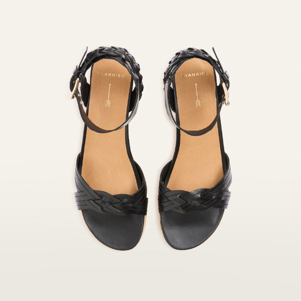 FRANKIE4 Upton Black Espadrille Wedge - Size 6/37