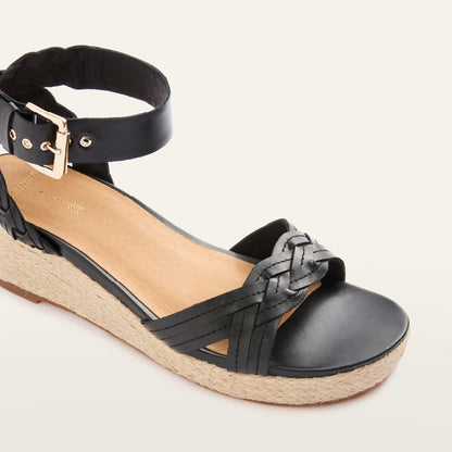 FRANKIE4 Upton Black Espadrille Wedge - Size 6/37