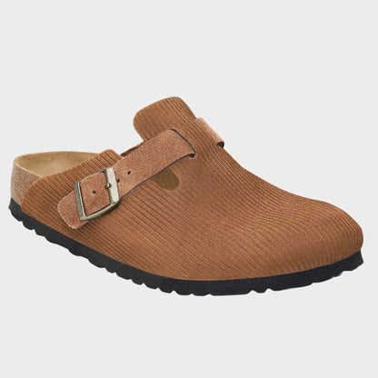 Birkenstock Boston Dark Tea Corduroy Suede Clog - Last Pair Size 37