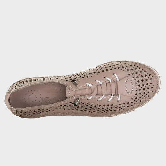 Cabello Chin Taupe Leather Slip-On Sneaker