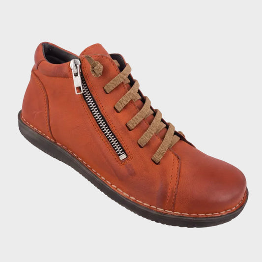 Madge Naranja Orange Leather Boot