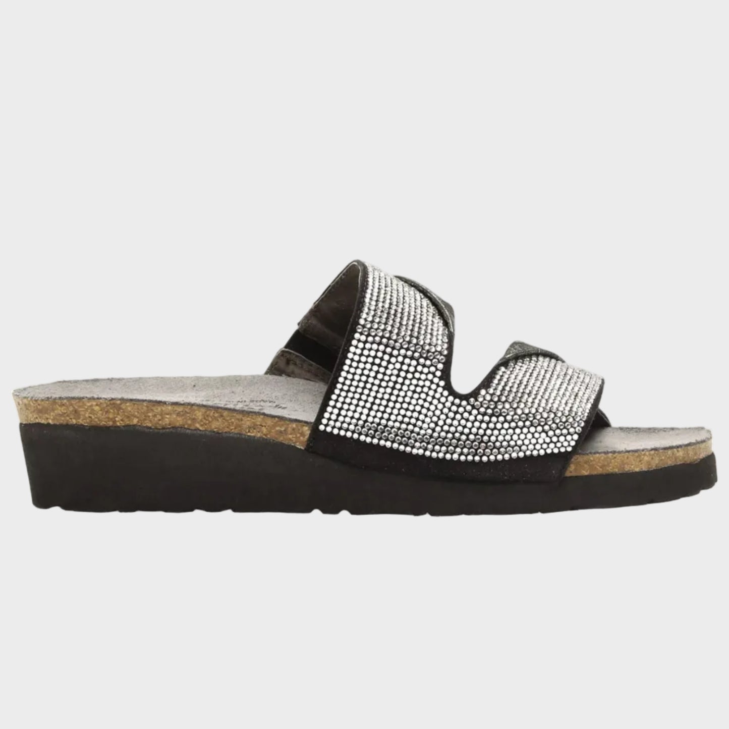 NAOT Mila Black Silver Slide