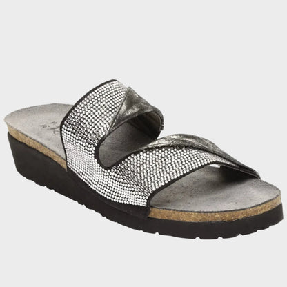 NAOT Mila Black Silver Slide