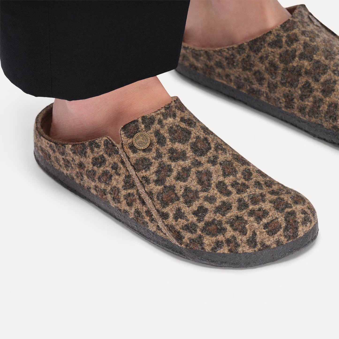 Birkenstock Zermatt Leo Toffee Melange Wool Felt Clog Slipper